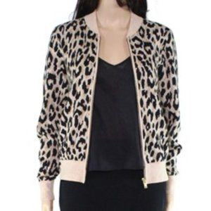 J. Crew Leopard Bomber Sweater